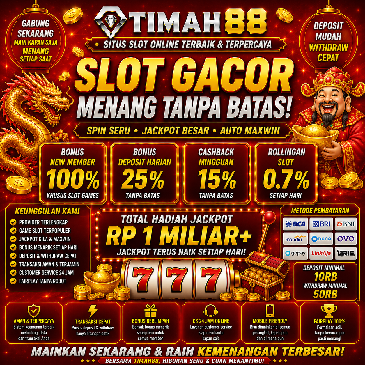 TIMAH88 Slot Gacor dengan Bonus Menarik dan Pelayanan Terbaik